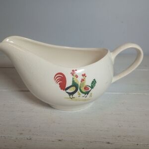 Horizon Steubenville Rooster Hen Gravy Boat Farmhouse Cream Dish  Family Affair